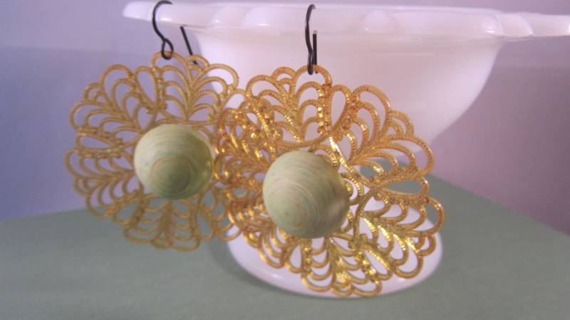 Grüne Ohrringe Filigran von AdelleRose