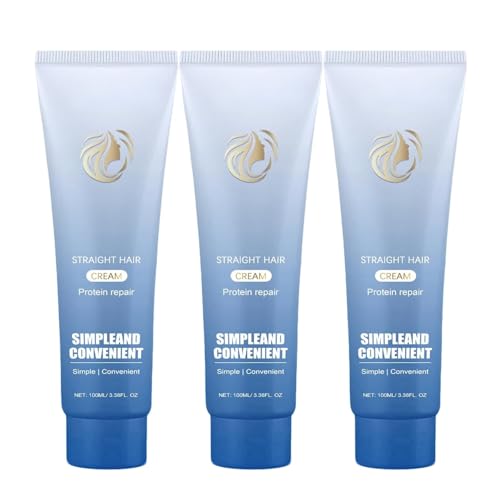 2025 New Protein Correction Hair Straightening Cream,Silk & Gloss Protein Correction Hair Cream,Nourishing Fast Smoothing Hair Straightener Creams for Frizzy and Dry Hairs For Men Women (3Pcs, 100ml) von Aderpmin