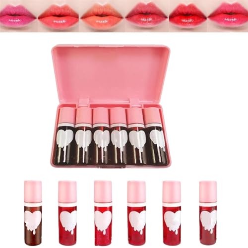 Dragon Rance Mini Lip Tint - 6 Colors Mini Korean Lip Tint, 6 Colors Lip Tint Stain Set Multi-use Lip and Cheek Tint, Water Tint Lip Stain, Lip Stain Long Lasting Waterproof,Vivid Color von Aderpmin