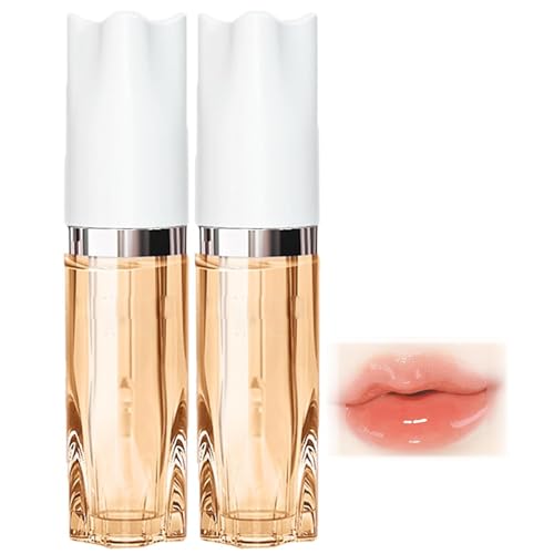 HANJILIAN Moisturizing Color Changing Lip Balm,Beautyfeb Color Changing Lip Plumping Essence Oil,Non-Sticky Long Lasting Tinted Lip Oil Lip Care,Colour Changing Lip Balm,Lip Moisturizer (02#, 2Pcs) von Aderpmin