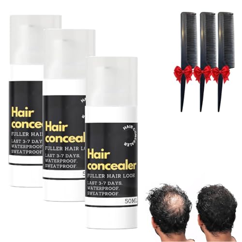 Hairfillup Hair Concealer, HairFillup HairConcealer Black 50ml, HairFillup Concealer Waterproof, C-oncealer Hair Filling Cream, Temporary Gray C-oncealer Spray, for Men and Women (3Pcs) von Aderpmin