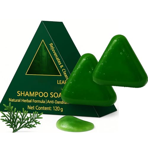 Nature Triangle Shampoo Bar, Natural Plant-Based Solid Shampoo, Thickening & Volumizing Shampoos for Women and Men, Gentle Cleansing & Nourishing Care for Healthy-Looking Hair (2Pcs) von Aderpmin