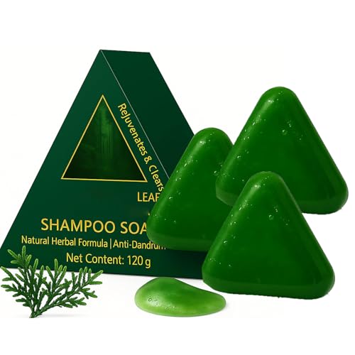 Nature Triangle Shampoo Bar, Natural Plant-Based Solid Shampoo, Thickening & Volumizing Shampoos for Women and Men, Gentle Cleansing & Nourishing Care for Healthy-Looking Hair (3Pcs) von Aderpmin