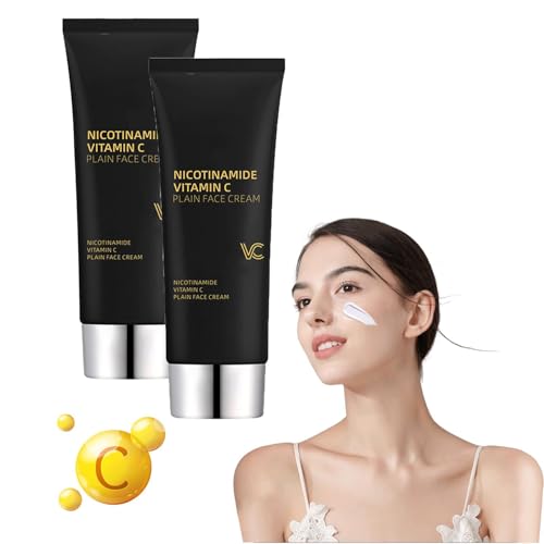 Niacinamide Vitamin C Black Tube Skin Cream, Natural Vitamin C Plain Face Cream, Multifunctional Smooth Hydrating Makeup Cream, Vitamin C Moisturizing Cream 100g (2Pcs) von Aderpmin