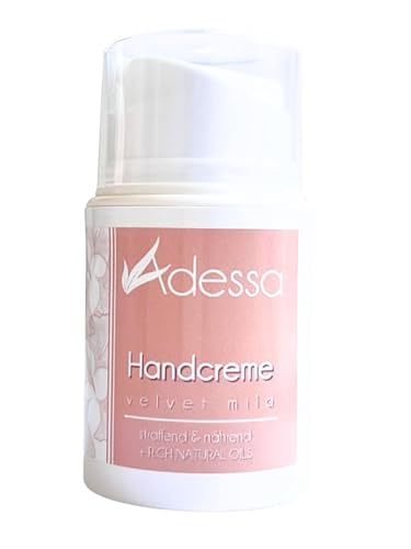 Adessa Handcreme Velvet Mila, mit Sheabutter und natürlichen Ölen, Clean Beauty Handpflege, 50ml, Tierversuchfrei von Adessa