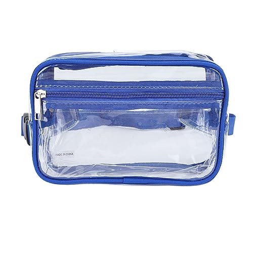 Adfaga Transparente, wasserdichte Umhängetasche, transparente Hüfttasche mit großem Fassungsvermögen, Verstellbarer Gurt, PVC-Brust- und Schultertasche für Reisen, Fitnessstudio, S (Blau) von Adfaga