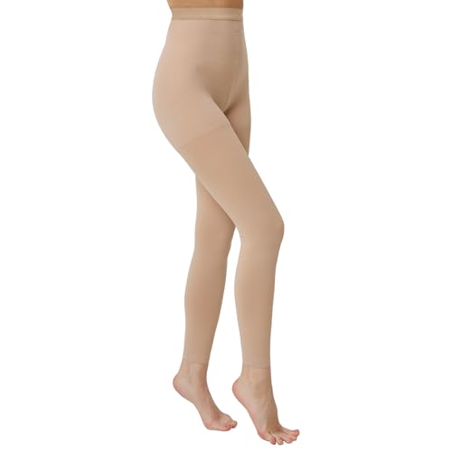 Medizinische Kompressionsstrumpfhose Damen & Herren Lang 20–30 mmHg,Klasse II Zehenfreie kompressionsstrümpfe Stützstrümpfe Kompressionshose für Schwangerschaft Krampfaderödeme Ödeme lipödem von Adfuenom