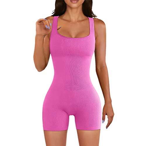 Adhdyuud Damen Body Shapers Bodysuit Bauchkontrolle Shapewear S Sexy Tanga Damen Slim Jumpsuit, rose, 46 von Adhdyuud