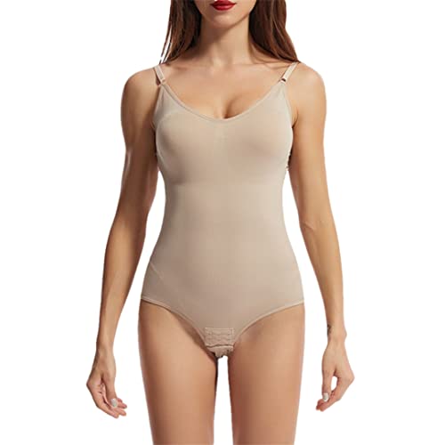 Adhdyuud Damen Shaping Strapse Bodysuit Brust Hüfte Lifting Schritt Jumpsuit Shapewear, apricotcolor, 50 von Adhdyuud