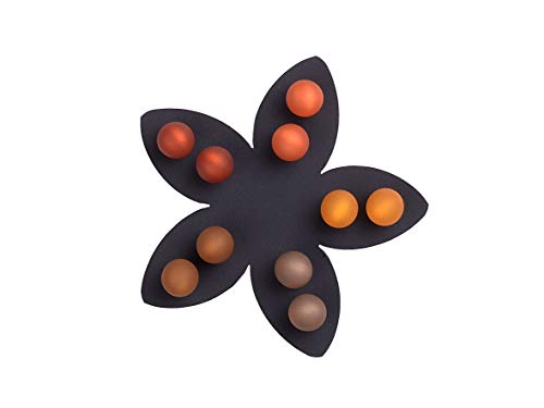 5 Paar Ohrstecker in 8mm, original italienisches Polaris an einem Stift aus Chirurgenstahl auf einer schwarzen Blume aus Plexiglas von Adi-Modeschmuck