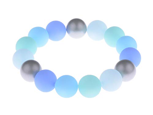 Adi Modeschmuck Armband "Magdalena", original Polarisperlen und Akzente aus metallic lackierten Acrylperlen, handgefertigt in Berlin (Helle Blautöne) von Adi-Modeschmuck