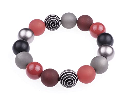 Adi-Modeschmuck Armband “Tamara”, eleganter Materialmix aus Polaris- und verschiedensten Acylperlen in 14mm, handgefertigt in Berlin von Adi-Modeschmuck
