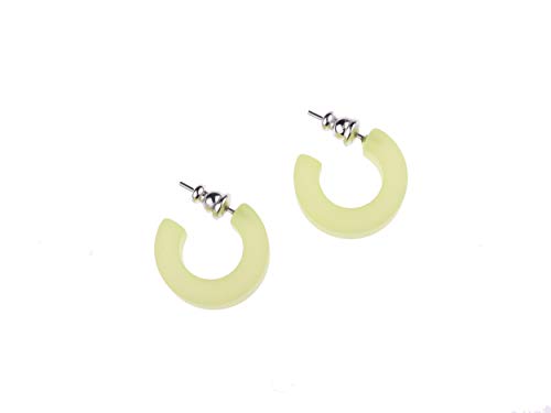 Adi Modeschmuck Creole 'Gitta', leichter Ohrstecker aus echtem Polaris und einem Stift aus Chirurgenstahl (Mint) von Adi-Modeschmuck