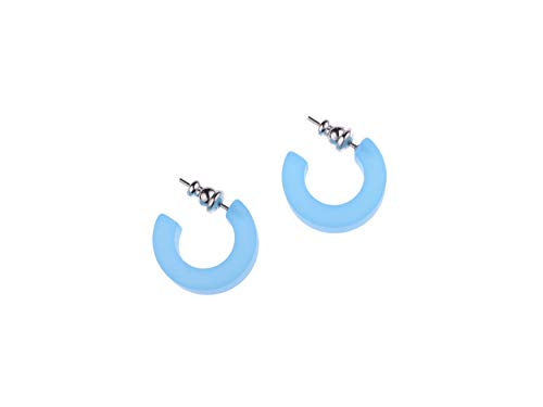 Adi Modeschmuck Creole 'Gitta', leichter Ohrstecker aus echtem Polaris und einem Stift aus Chirurgenstahl (Türkis) von Adi-Modeschmuck