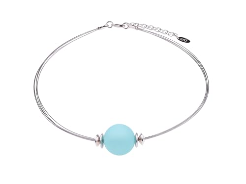 Adi-Modeschmuck Halsreif mit 20mm Polarisperle Pia (aqua) von Adi-Modeschmuck