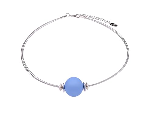 Adi-Modeschmuck Halsreif mit 20mm Polarisperle Pia (blau) von Adi-Modeschmuck