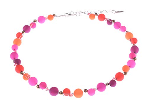 Adi-Modeschmuck Polariskette “Sabine”, sommerlich frische Farbkombinationen aus hochwertigen Polaris- und Glasperlen, handgearbeitet in Berlin von Adi-Modeschmuck