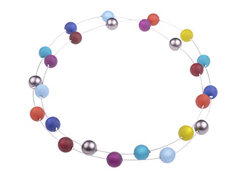 Adi-Modeschmuck Lange Damenkette 'Tanja', 110cm Lange Endloskette aus original Polarisperlen mit metallic Akzenten in einem Hellen oder dunklen Silberton, handgefertigt in Berlin von Adi-Modeschmuck