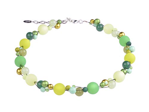 Adi-Modeschmuck Materialmix Kette Amelie (grünmix) von Adi-Modeschmuck