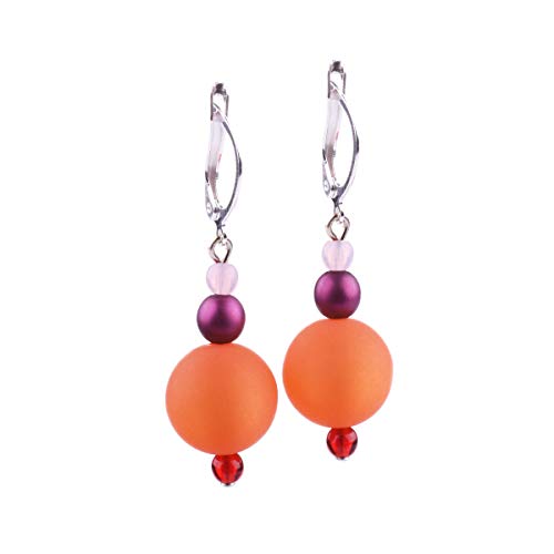 Materialmix Ohrringe Amelie (orange) von Adi Modeschmuck