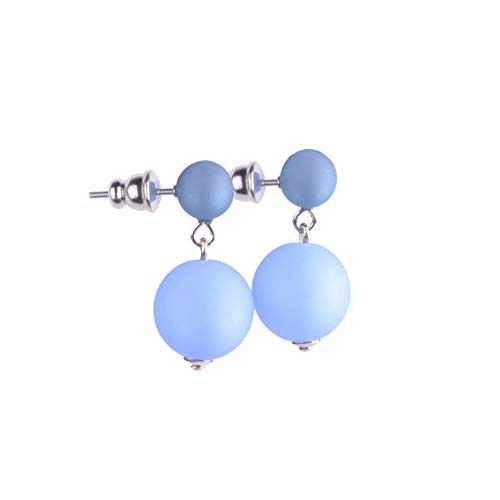 Polaris Ohrstecker "Rosanna", 8mm und 14mm original Polarisperlen in indigo und royalblau, handgefertigt von Adi-Modeschmuck in Berlin von Adi-Modeschmuck