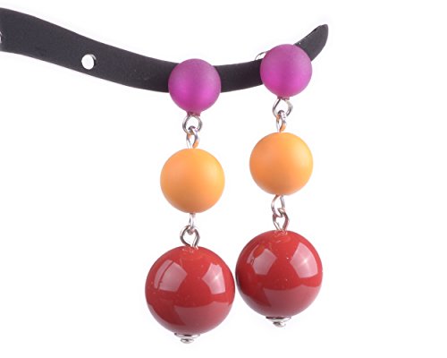 lange Ohrringe Tilda (pink/rot/orange) von Adi-Modeschmuck