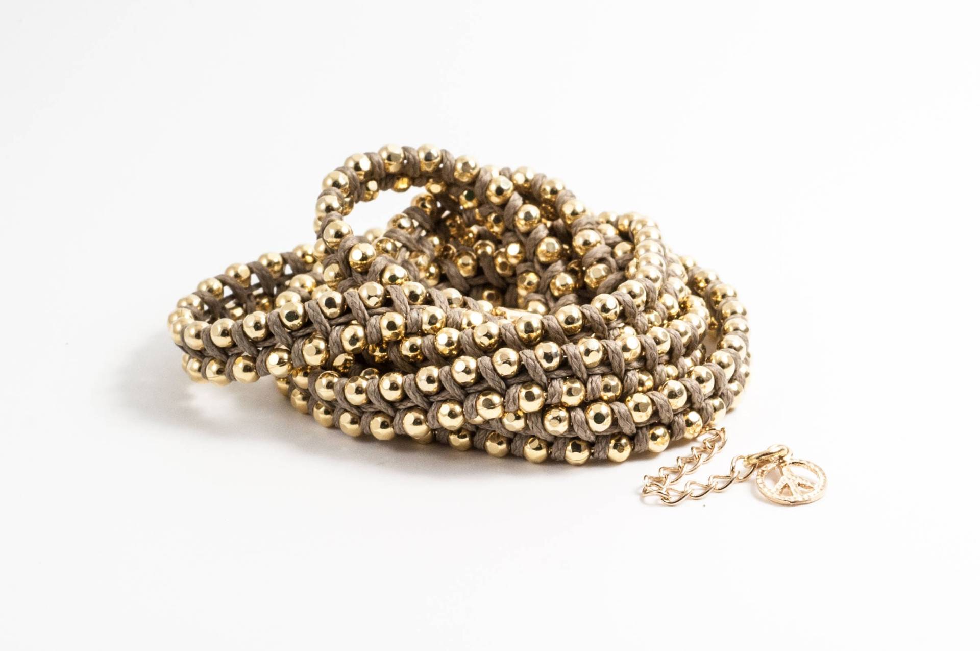 Beige & Gold Gefüllt/Silber, Handgefertigt, Boho Chic, Wickeln Armband Fußkettchen, Diese Schönheit Ist Die Einzigartigste Muttertagsgeschenk von AdiMiraroJewelry