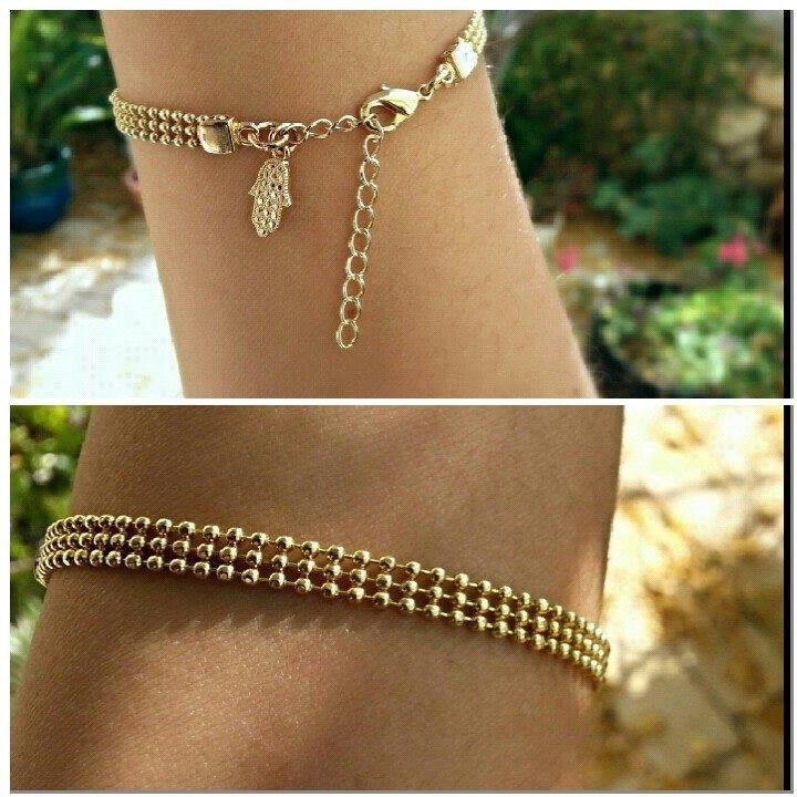 Einzigartig Perlenvoll, Gold Gefüllte Armband Mit Hamsa-Charme, Sieht Erstaunlich Auf Eigene Faust Oder Anderen Abgestimmt, Ein Einzigartiges von AdiMiraroJewelry