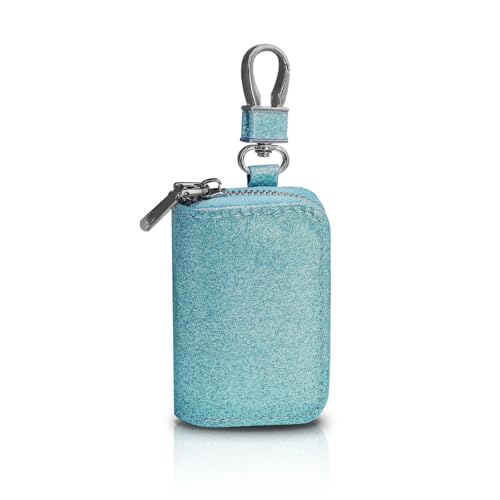 AdiStylinno Autoschlüssel Tasche, PU Leder Schlüsseletui mit Reißverschluss Schlüsseltasche Multifunktionale Schlüsselbund Tasche Mode Schlüsselmäppchen für Damen (Blau) von AdiStylinno