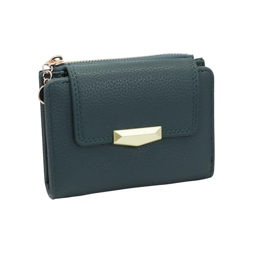 AdiStylinno Geldbörse Damen, Bifold Kompakte Kleines Portemonnaie Damen, Mode Kreditkartenhalter Geldbeutel mit ID Fenster und Reißverschluss Münzfach (Blau) von AdiStylinno