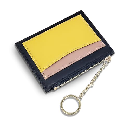 AdiStylinno Geldbörse Damen Klein, PU Leder Kreditkartenetui, Kartenetui mit Münzfach Mode Kleine Geldbeutel Slim Wallet mit 4 Kartenfächer 1 Reißverschluss Tasche (blau) von AdiStylinno
