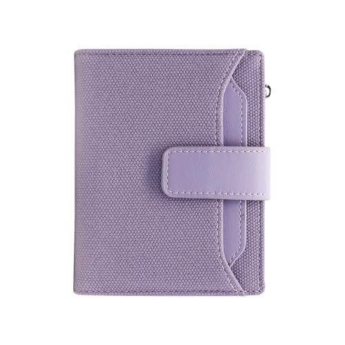 AdiStylinno Geldbörse Damen, Bifold Portemonnaie Damen Klein PU Leder Geldbeutel Multifunktionaler Kartenetui mit 4 ID Fenster 14 Kartenfächer 1 Reißverschluss Münztasche SIM Kartenfächer (Lila) von AdiStylinno