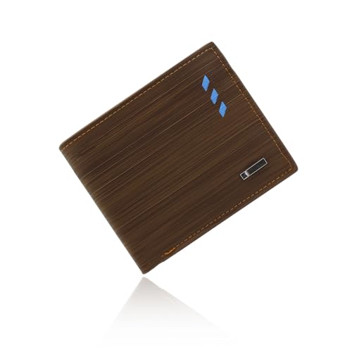 AdiStylinno Geldbörse Herren, PU Leder Slim Wallet mit Münzfach Große Kapazität Portemonnaie Minimalistische Portmonee Herren Geldbeutel mit ID Fenster Zip Münztasche Multi Karten Slots (Braun) von AdiStylinno