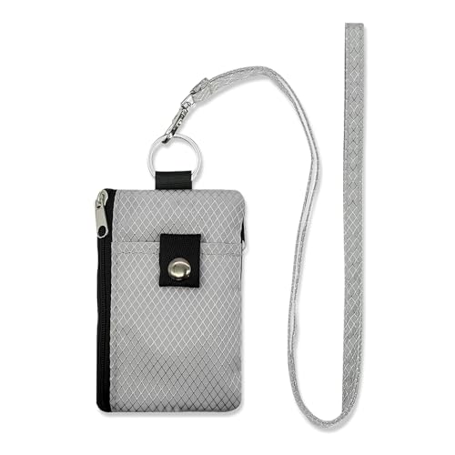 AdiStylinno Geldbörse für Herren und Damen, Geldbeutel mit RFID Schutz wasserdichte Portemonnaie Klein Kreditkartenetui mit 2 Zip Taschen und ID Fenster, Münzgeldbörse Ausweishülle mit Band von AdiStylinno