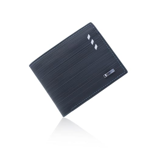AdiStylinno Herren Geldbörse, PU Leder Geldbörse für Männer Große Kapazität Minimalistische Slim Wallet mit ID-Fenster Reißverschluss Münzfach 7 Kartenfächer 3 Bargeldfächer, blau, 11.5 x 9.5 x 2 cm, von AdiStylinno