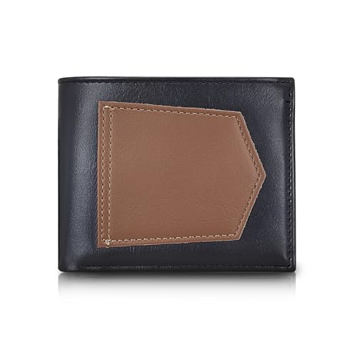 AdiStylinno Herren Geldbörsen, Leder Slim Wallet mit Vordertasche, Mode Kreditkartenetui Wallet Bifold Dünn Brieftasche mit Ausweisfenster und 8 Kartenfächer, Schwarz , 12 x 9.5 x 1 cm / 3.74 x 4.72 x von AdiStylinno