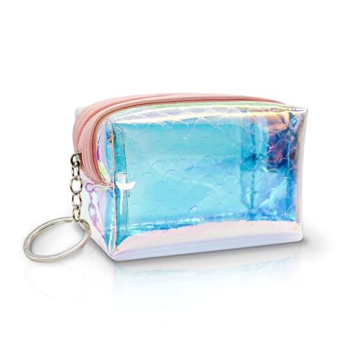 AdiStylinno Kleiner Geldbeutel, Klein Münzbörse Mini Münzgeldbörse Portemonnaie, Mode Schlüsseletui Geldbeutel für Damen Reißverschluss Tasche mit Schlüsselring (Pink) von AdiStylinno