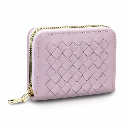 AdiStylinno Kreditkartenetui, gewebtes Kartenetui mit Reißverschluss, Kartenetui für Damen, Geldbörse mit 9 Kartenfächern, 2 Geldfächern, Violett, 11 x 2 x 8 cm / 4.3 x 0.78 x 3.14 in, Modern von AdiStylinno