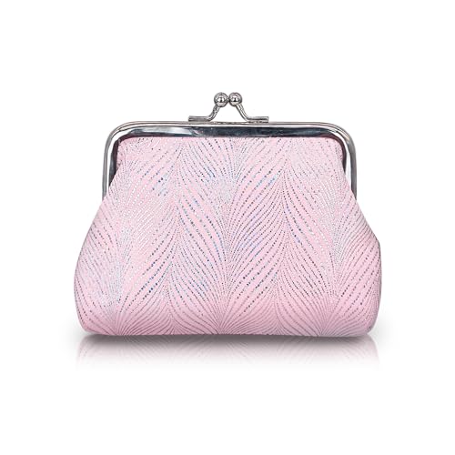AdiStylinno Münzgeldbörse für Frauen, kleine glänzende Kuss-Look, Wechselgeldbörse, Vintage, niedlich, Mini-Münztasche, Geldbörse, Münztasche mit Verschluss, Pink, 12.5 x 9 x 1 cm / 4.92 x 3.54 x 0.39 AdiStylinno Münzgeldbörse für Frauen, kleine glänzende Kuss-Look, Wechselgeldbörse, Vintage, niedlich, Mini-Münztasche, Geldbörse, Münztasche mit Verschluss, Pink, 12.5 x 9 x 1 cm / 4.92 x 3.54 x 0.39 von AdiStylinno