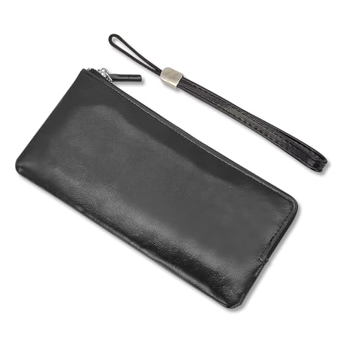 AdiStylinno Lange Geldbörsen Herren, Große Kapazität Portmonee Tragbare Geldbeutel PU Leder Portemonnaie Herren Mehrschichtige Mobile Geldbörse mit Reißverschluss Tasche (Schwarz) von AdiStylinno