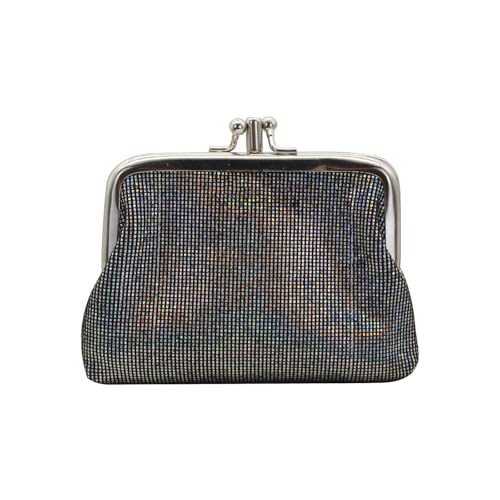 AdiStylinno Mini Portemonnaie für Damen, Klein Kleingeldbörse Geldbörse Mit Kiss Lock, Vintage Doppelte Schließe Verschluss Mini Münzbörse, Münzbeutel Coin Purse für Karte Schlüssel Headset von AdiStylinno