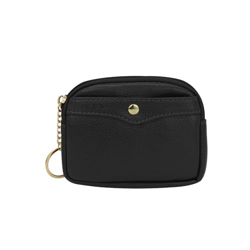 AdiStylinno Kleiner Geldbeutel Damen, PU Leder Kleines Portemonnaie Mini Geldbörse Portable Münzbeutel mit Reißverschluss und Schlüsselring, Kleingeldbörse Kreditkartenetui für Damen von AdiStylinno