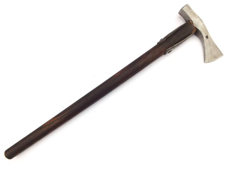 Fn_01C - Damast Stahl Hammer Poll Tomahawk Mit Gebranntem Und Geöltem Griff Aus Eichenholz von AdiThiel