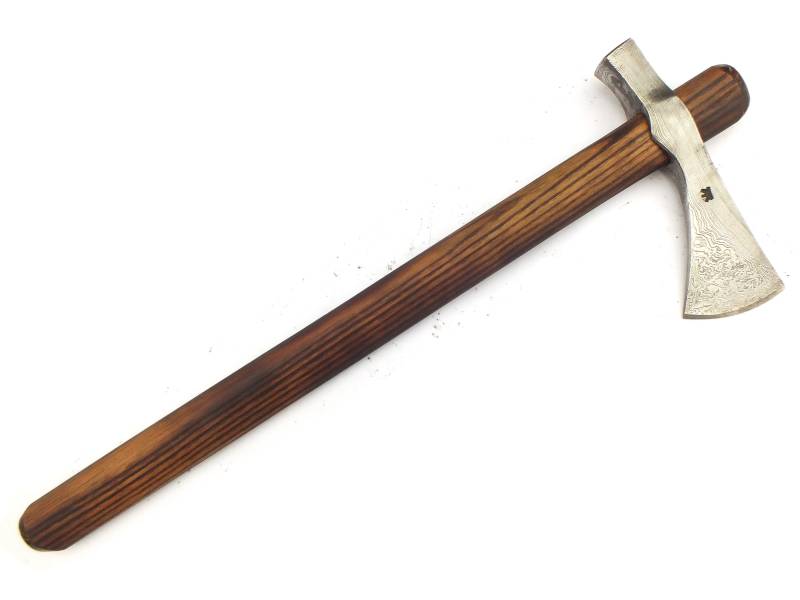 Fn_06C - Damast Steel Hammer Poll Tomahawk Mit Handgeschnitztem Akazienholz Griff von AdiThiel