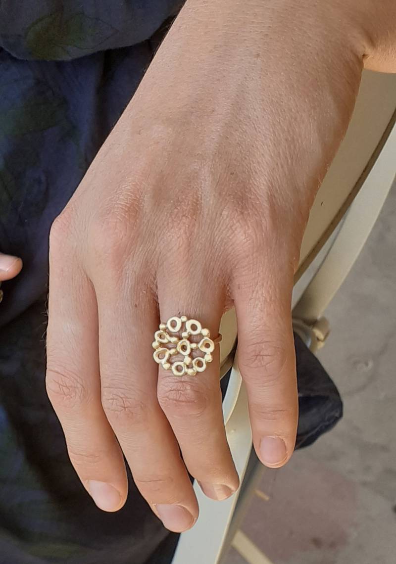 14K Gold Filled Blumenring, Goldspitze Blumenring von AdiYesod