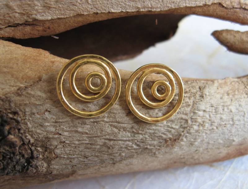 14K Solid Gold Ohrstecker, Spiral Wirbel Ohrstecker von AdiYesod