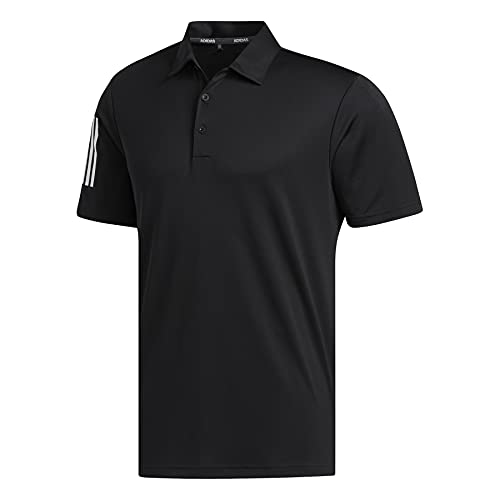 Adidas Golf Herren 3-Streifen Mid-Gewicht Polo-Hemd - Schwarz/Weiß - L von Adidas Golf