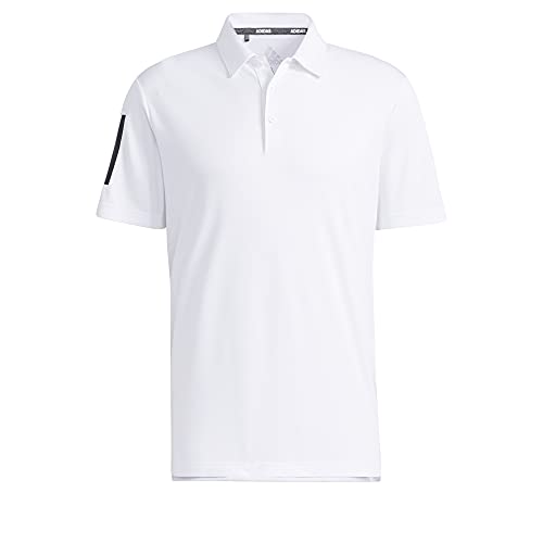 Adidas Golf Herren 3-Streifen Mid-Gewicht Polo-Hemd - Weiß/Schwarz - S von Adidas Golf