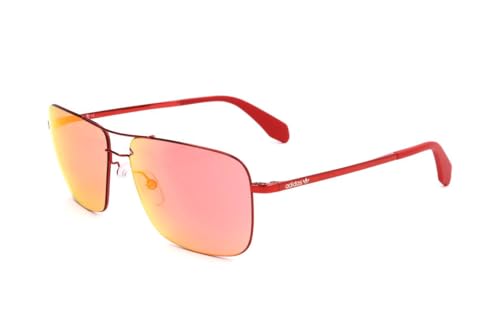 Adidas Originals - Sonnenbrille für Herren OR0003 - Farbe glänzendes rot, Gläsern farbe burgunderrot verspiegelt, von adidas Originals
