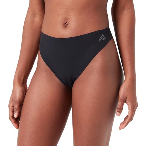 Adidas String Tanga Damen - Unterhosen (Gr. XS - XXL) - bequeme Unterwäsche, Schwarz-gem., M von adidas